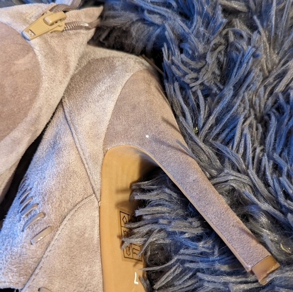 Free People Grey Suede Heel Booties - Picture 6 of 8